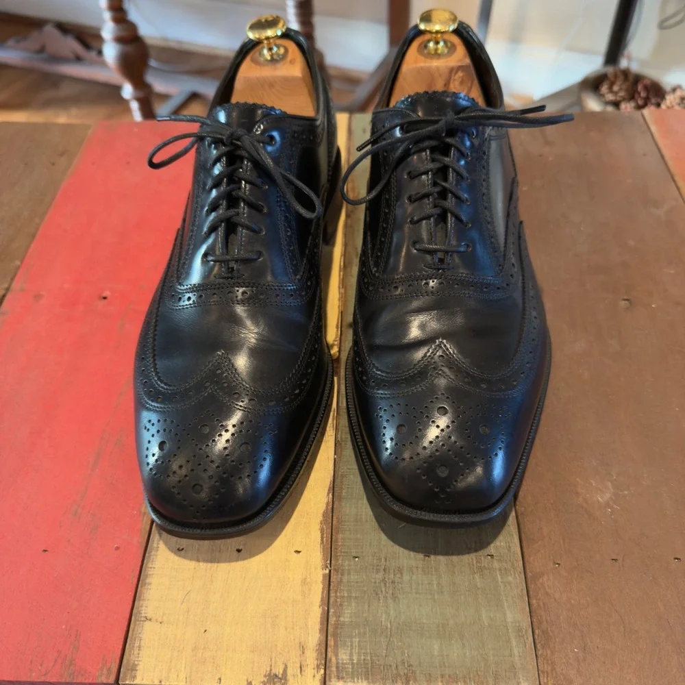 Florsheim Mens Lexington Wingtip Oxford Dress Shoes 10 D 17066-01 Black Leather‎